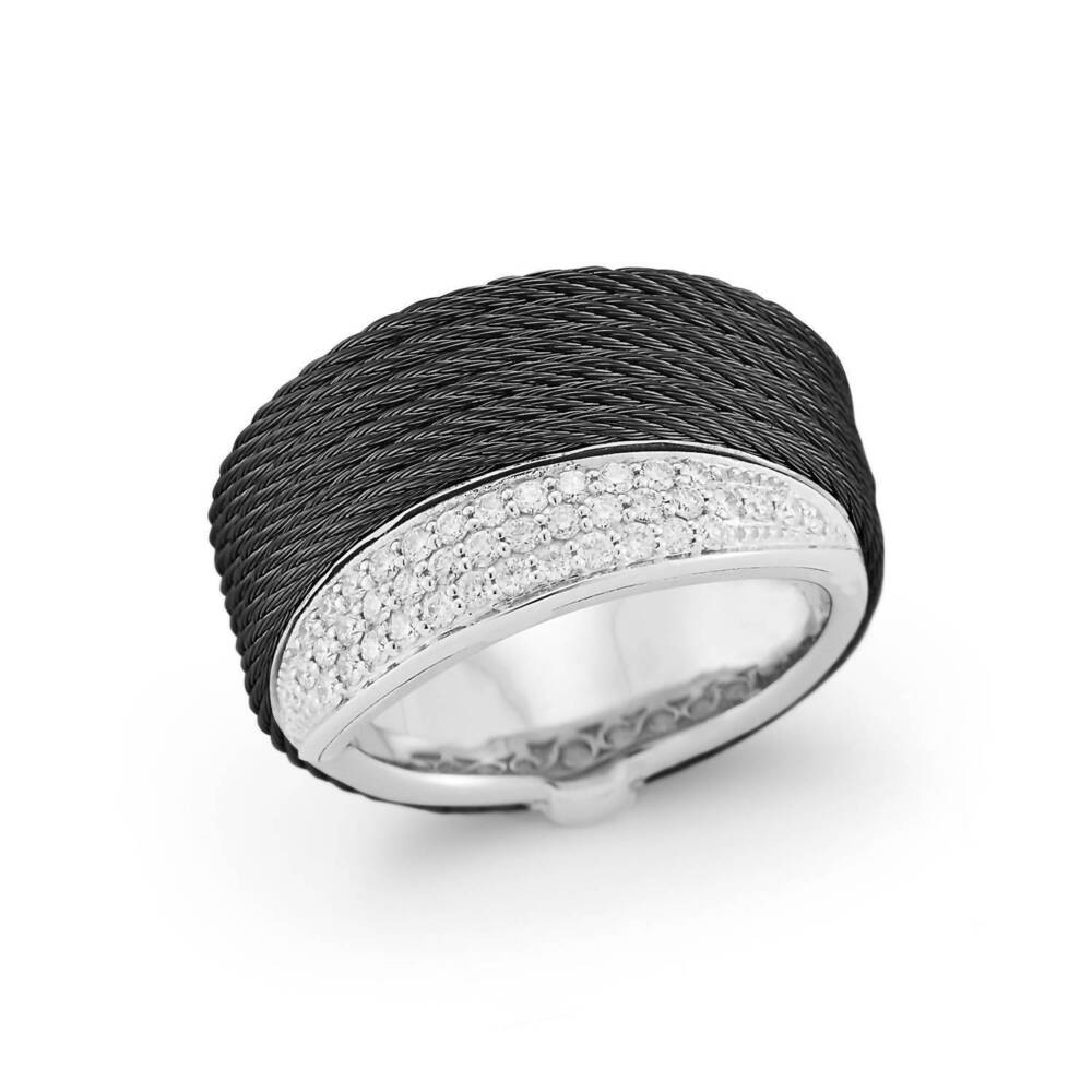 NEW ALOR women's peekaboo ring in black